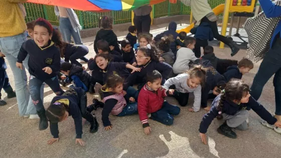 Children play in the kindergarten operated by MCC partner Lajee Center in Aida Refugee Camp next to Bethlehem.