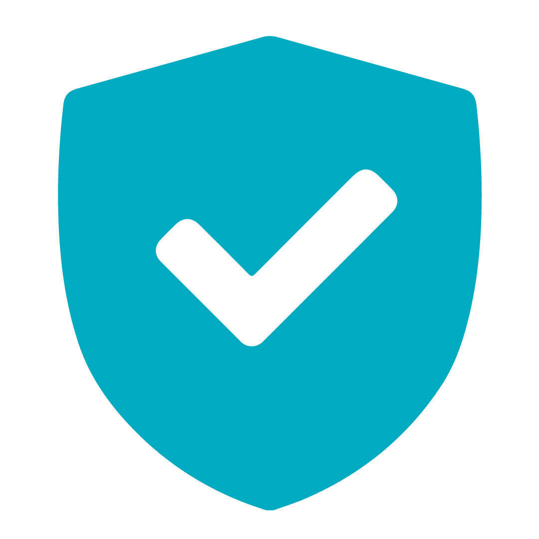 A shield icon with a checkmark in the middle